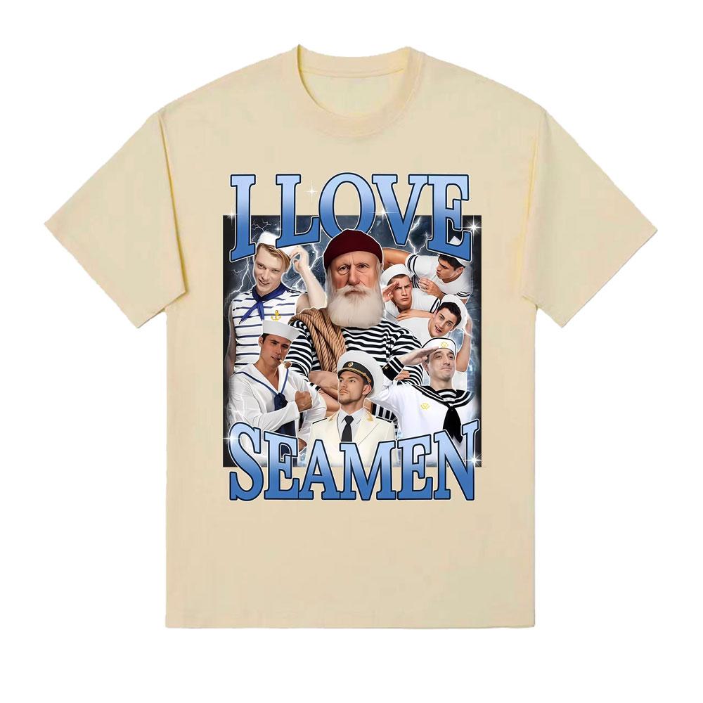 I Love SeaUnisex Cursed Sailor Meme Graphic TShirt Unisex Women Fashion Pure Cotton TShirt Streetwear Oversized ONeck Loose T Shirts