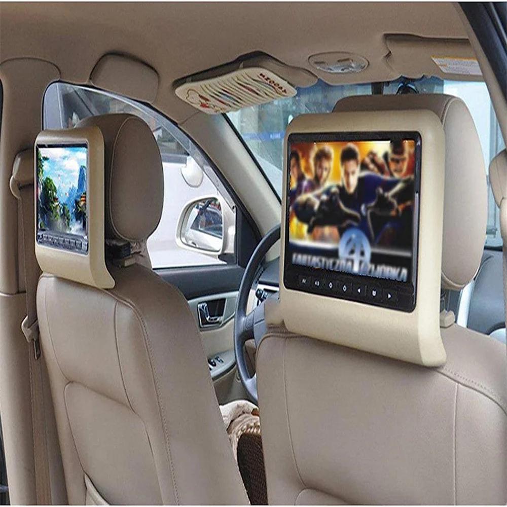 9-дюймовый подголовник для автомобильного сиденья с ЖК-дисплеем, mp3/mp4-мультимедийным проигрывателем, игровым FM-передатчиком, пультом дистанционного управления, DVD-плеером, монитором