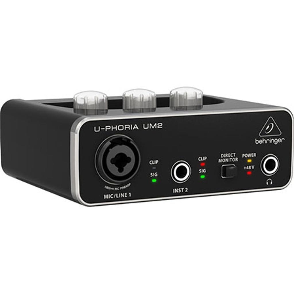 Behringer 2 Input 2 Output USB Audio Interface Black UM2 1-Channel U-PHORIA