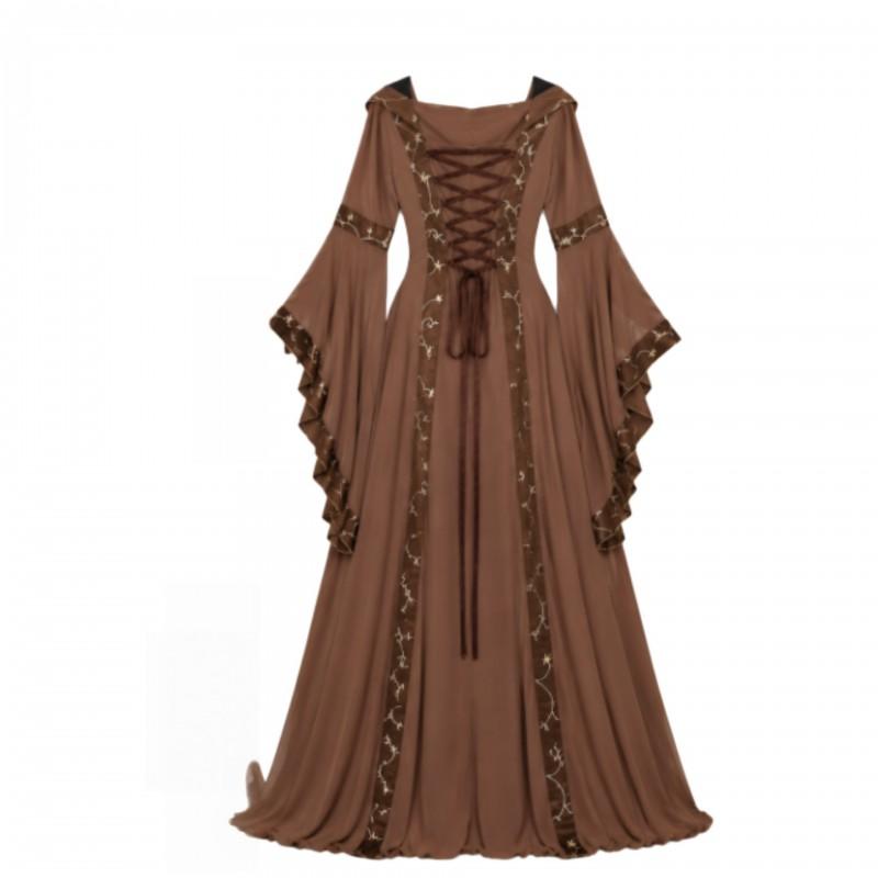 Medieval Renaissance Corset Dress Cosplay Costume Halloween Vintage Court Gown Party