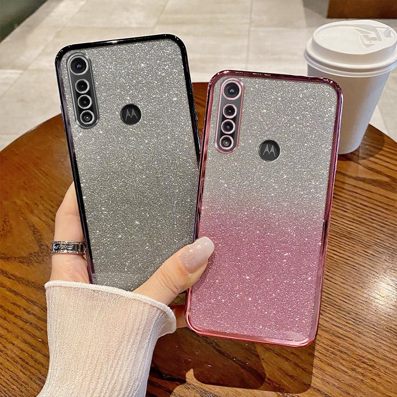 For Motorola Moto G8 Play Case Moto XT2015, XT2015-2 Phone Case Shiny Glitter Plating Silicone Camera Lens Soft Back Cover