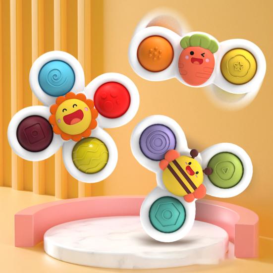 3шт полезный прекрасный цветочный дизайн Spinner игрушка присоска волчок игрушка для ванны для дома