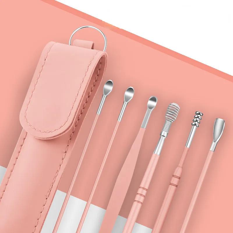6Pcs Stainless Steel Earpick Ear Cleaner Spoon Ear Care Cleaning Tool Ear Wax Removal Kit Ear Wax Remover Ear Wax Removal Tool