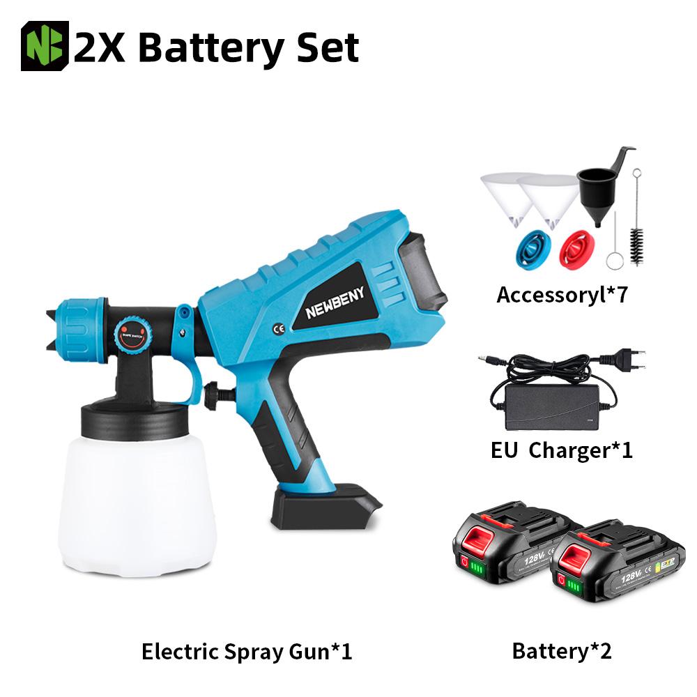 1000 мл беспроводной электрический пистолет-распылитель ручной высокоэффективный портативный бытовой стальной краскопульт для аккумулятора 18 В