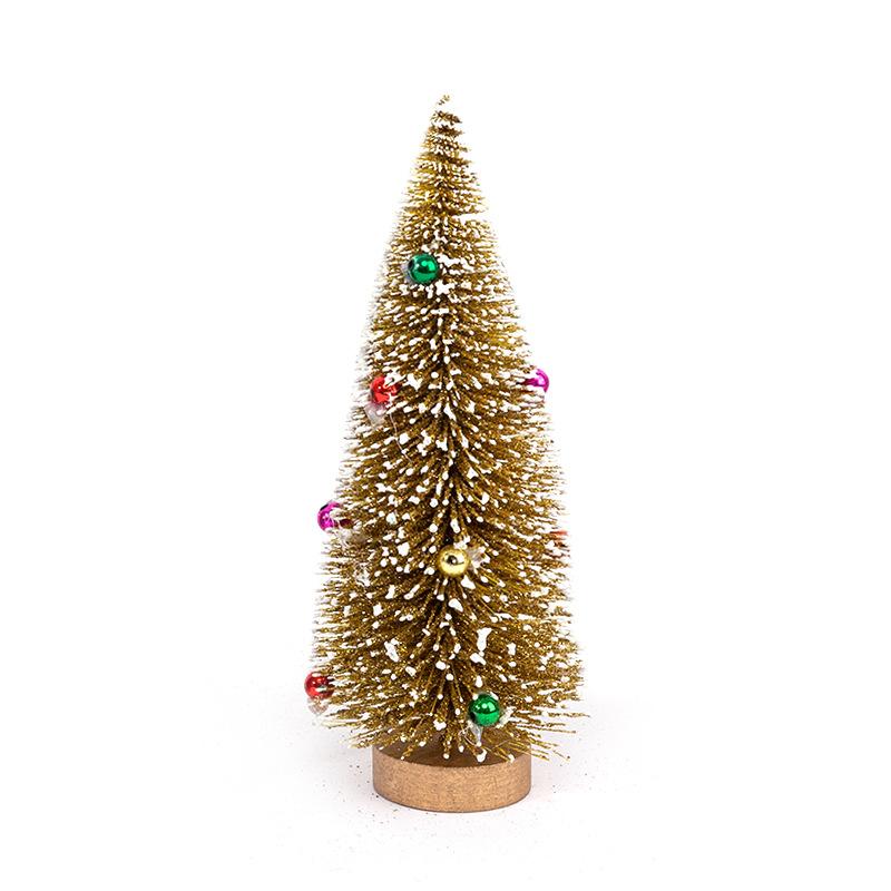 Desktop Decoration Small Pine Tree Snow Frost Colorful Pine Needle Powdered Mini Christmas Tree