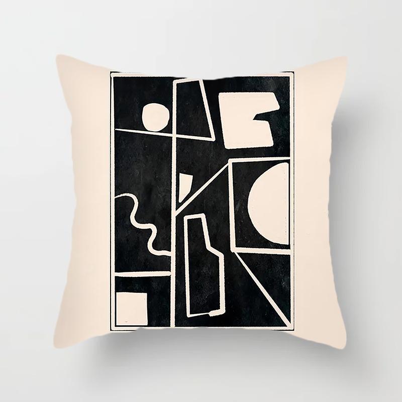 Черно-белый Коричневый Простой Пейзаж Наволочка Украшение Общежития Офис Гостиная Диван Домашняя Наволочка