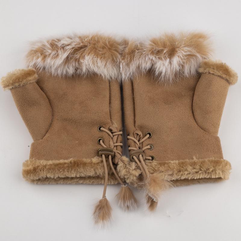 Модные зимние теплые компьютерные перчатки, толстые мягкие удобные эластичные перчатки с половиной пальца