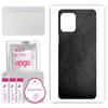 apgo Protective Skin Sticker for the Back Compatible with Motorola Moto G100, Wrap Film, Foil, Vinyl - Pattern Black Leather