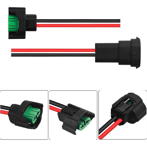 WMYCONGCONG 2 PCS H11/H8 Pigtail Socket Wiring Harness Socket Wire Connector Plug Extension Cable for Headlight