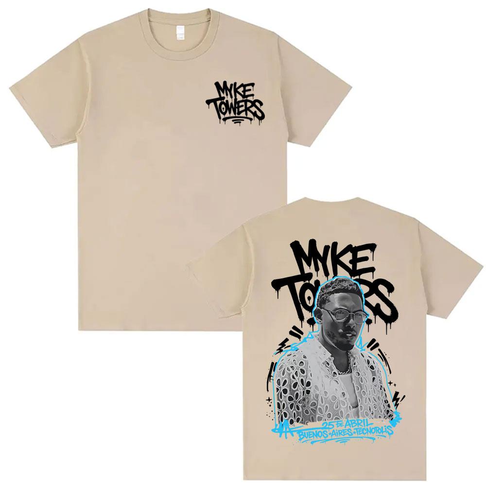 Rapper Myke Towers Album Tour 2026 Merch Tshirts Unisex Women Fashion Hip Hop Streetwear T Shirt Casual Cotton Short Sleeve Tshirt