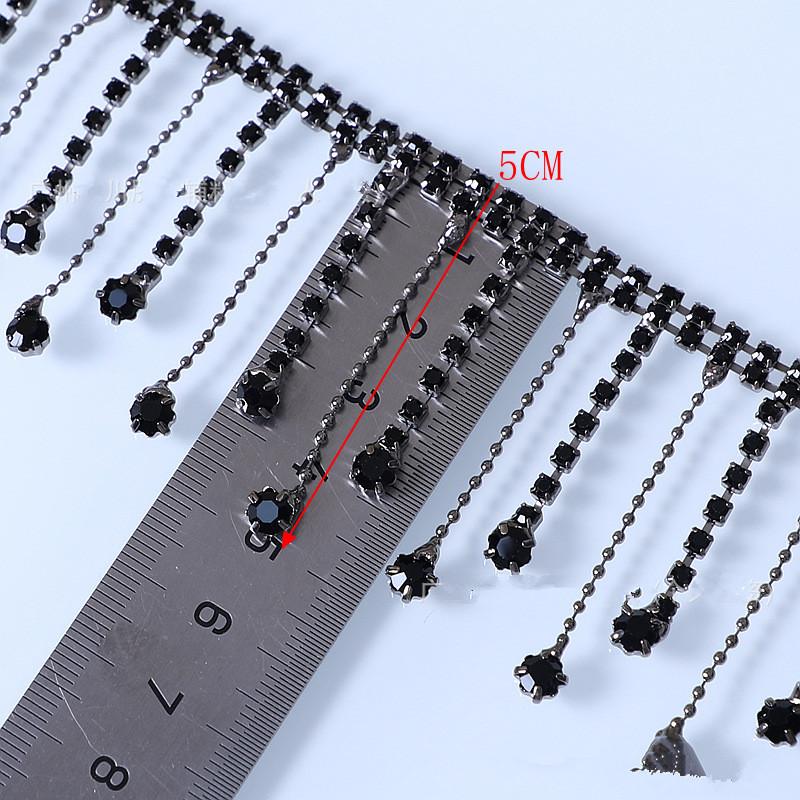 Drill Chain Fringe Crystal Rhinestone Waist Chain Tassel for Clothing Dress Accessories