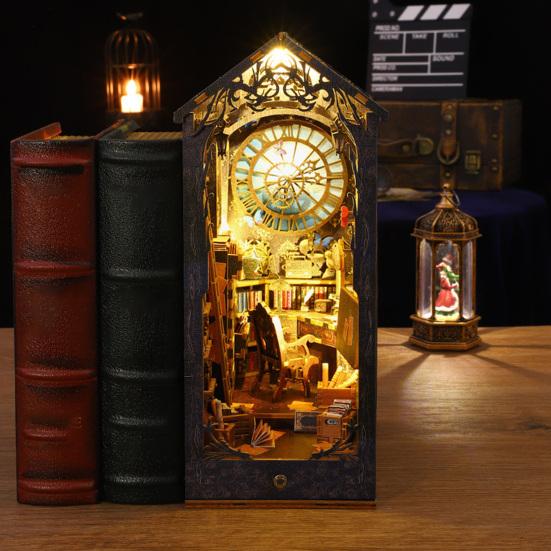 1 Набор DIY Набор для книжной полки Реалистичный Гладкий край Точно вырезанный Легко собрать Развитие воображения Кукольный домик 3D DIY Вставка для книжной полки Декор для