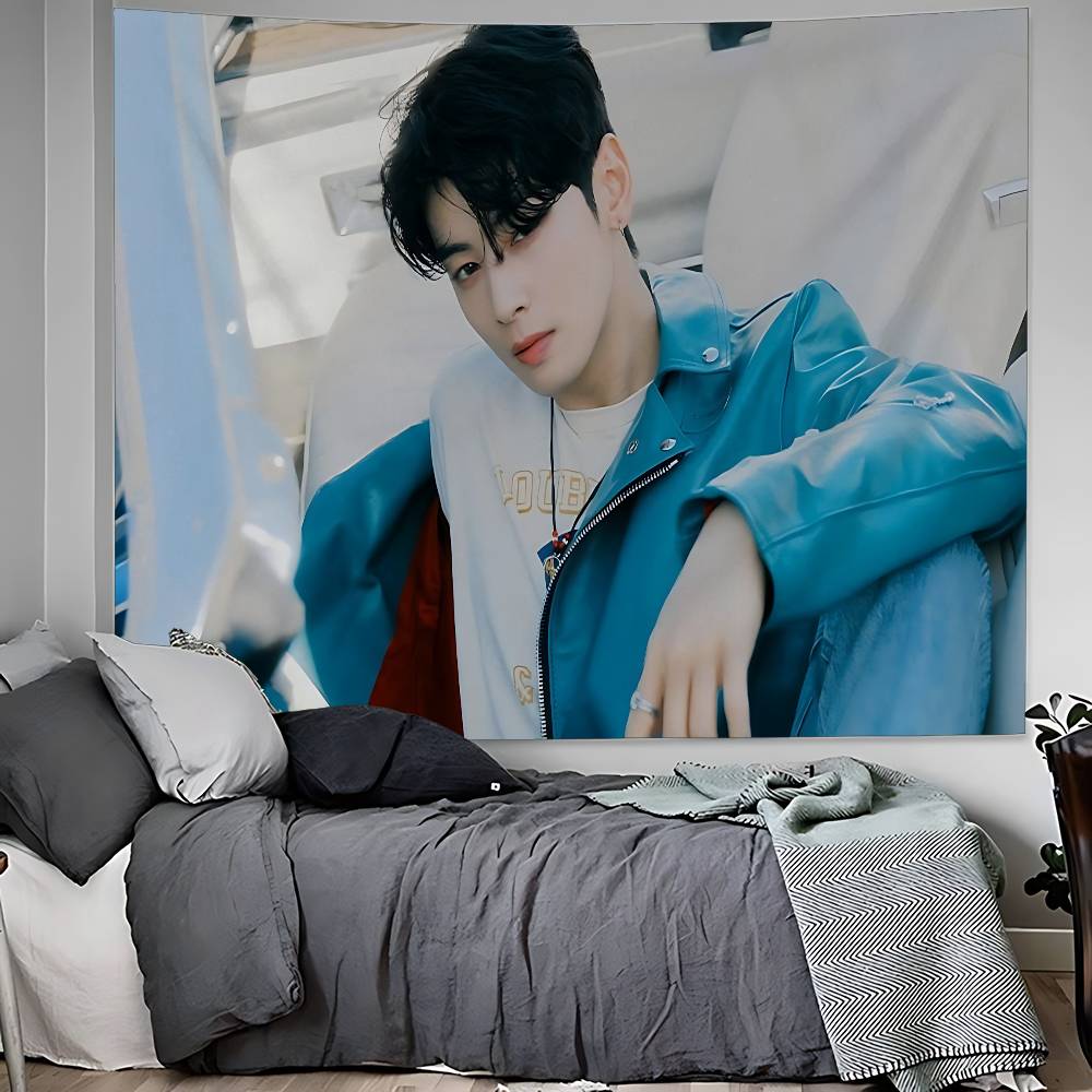 Kpop A-Astro Ча Ын У Карта Гобелен Искусство Научная Фантастика Комната Домашний Декор Дешевый Хиппи Настенный Подвес
