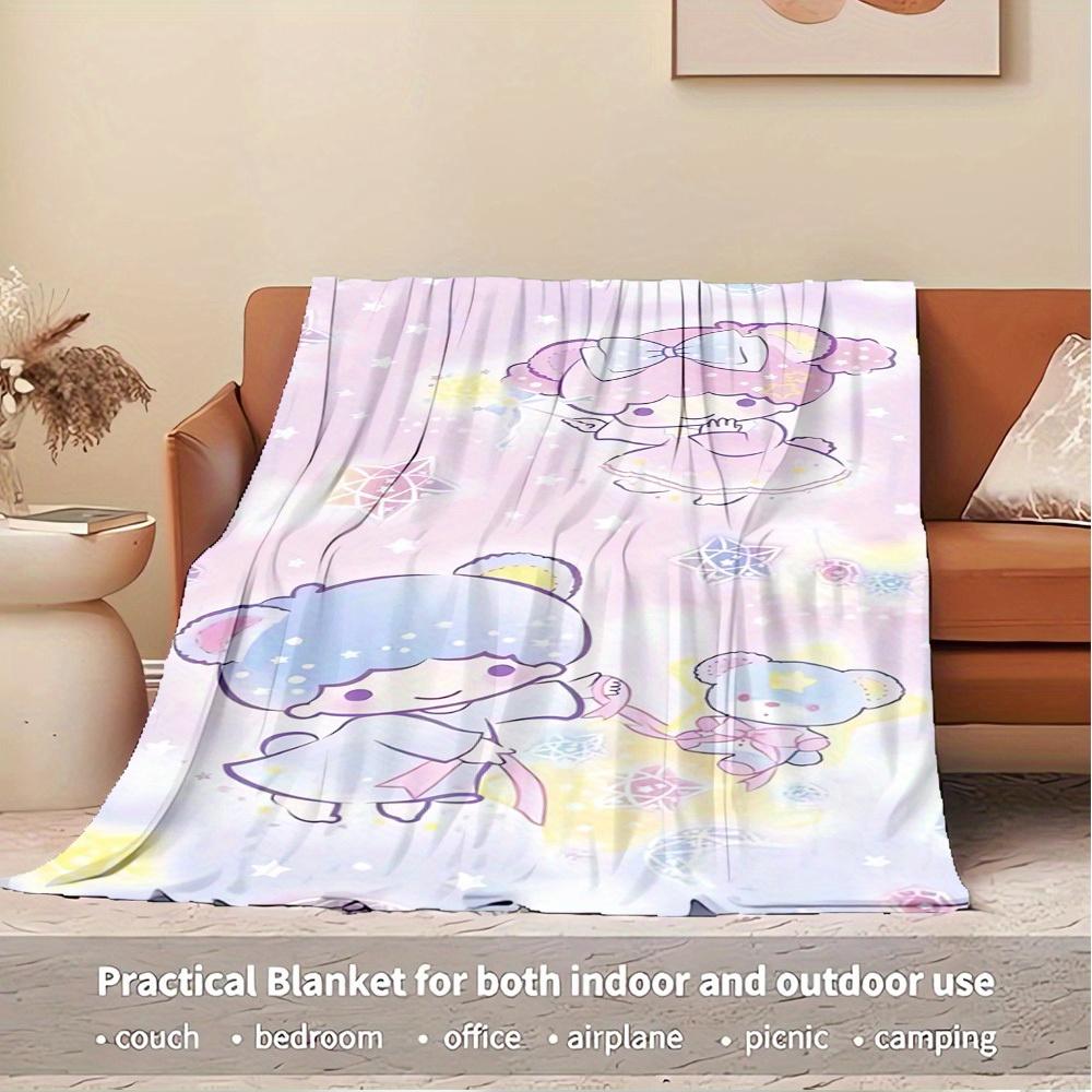 1pc Cute Cartoon Gemini Flannel Blanket - Seasonal Universal Cozy Washable Gift for All Ages, for All Families, Multiple Sizes Availablez010