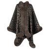 Women Autumn Winter Loose V-Neck Bat Sleeve Cardigan Leopard Knitwear Sweater Cross Border Cloak