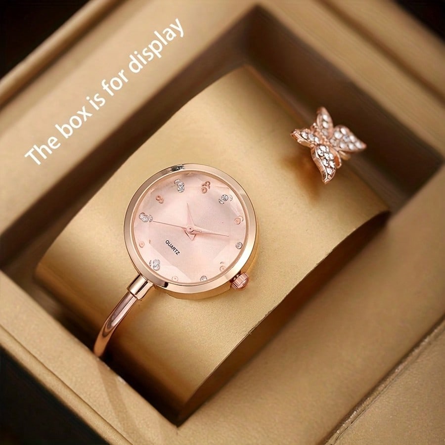 2pcs/Set Fashion Business Quartz Women's Watch, The Bracelet Matches The Wrist Watch More Elegant, Suitable For Festivals