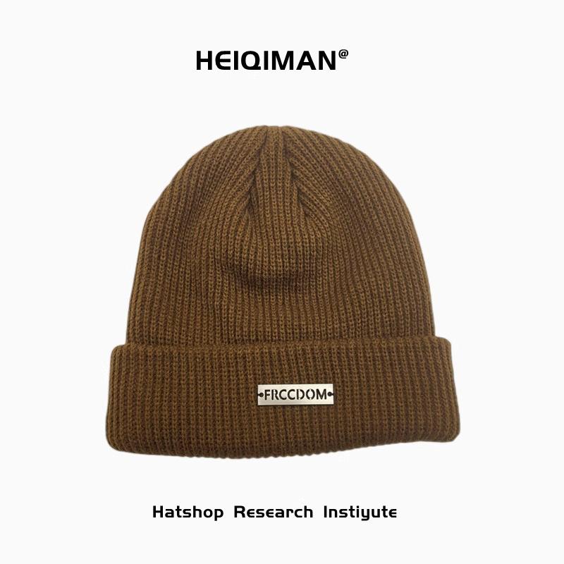 Вязаная шерстяная шапка женская холодная шапка для зимних шапок мужская дынная меховая шапка однотонная универсальная шляпа Yuppi Tide