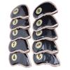 10Pcs Golf Iron Head Covers Sleeve Figure Zipper Sport Pattern Protective PU Waterproof