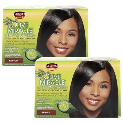 African Pride Olive Miracle Deep Conditioning Super Relaxer набор из 6 предметов, 2 предмета