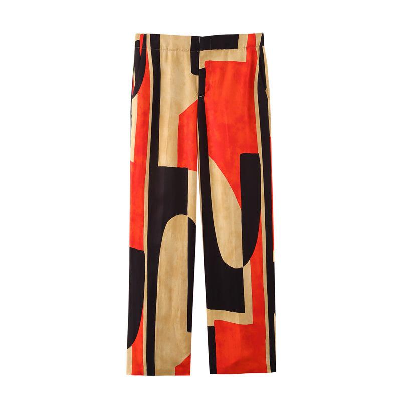 TAOP&ZA Женский весенне-летний модный комплект с принтом: рубашка и повседневные брюки