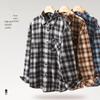 Мужская осенняя фланелевая клетчатая рубашка с длинным рукавом VANCL