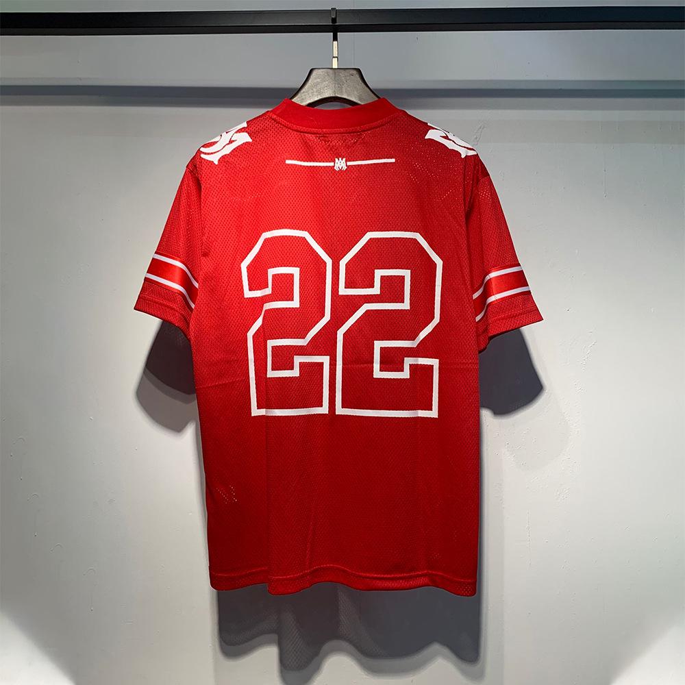 Мужская футболка American Trend Mesh с круглым вырезом и коротким рукавом, с принтом буквы «22»