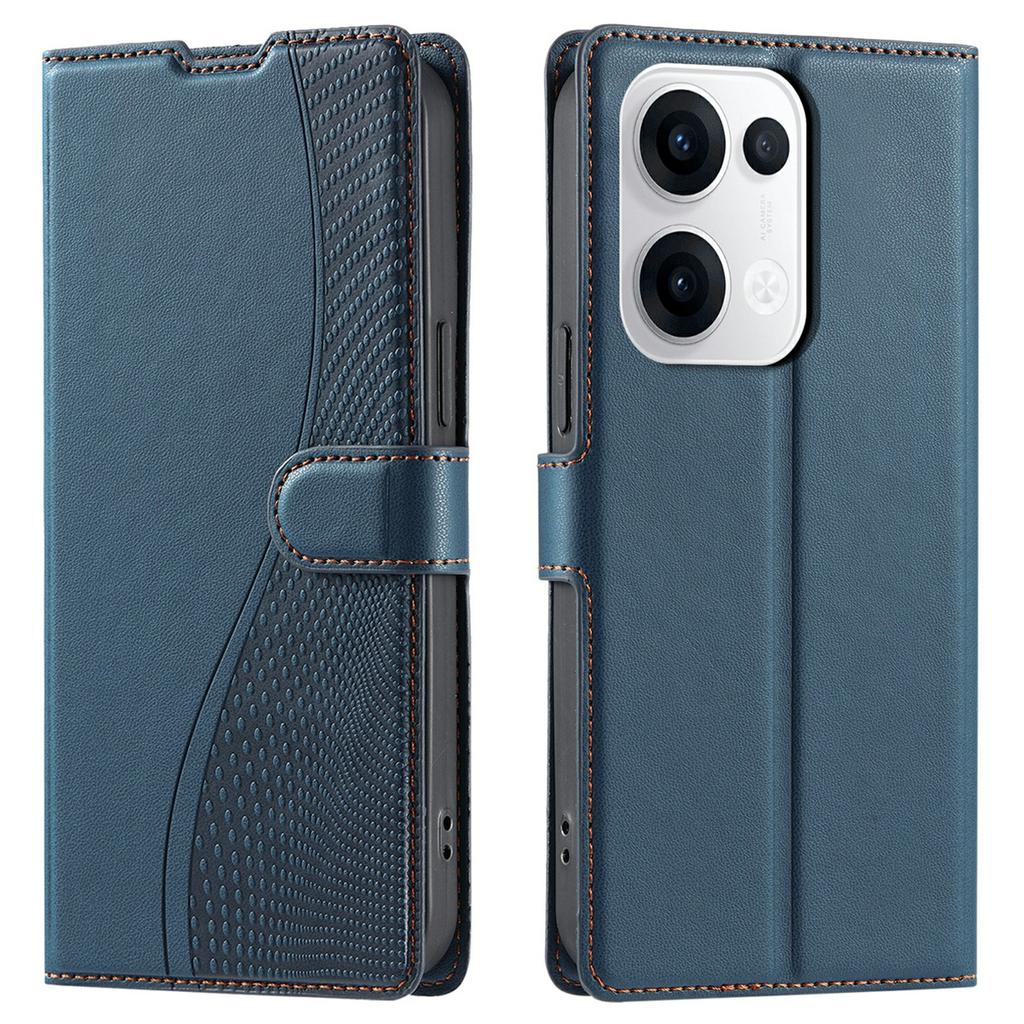 Для Oppo Reno13 5G (Глобальный) Чехол Точки Тисненая ПУ Кожа Флип Чехол для Телефона со Слотом для Карт,Ремешок