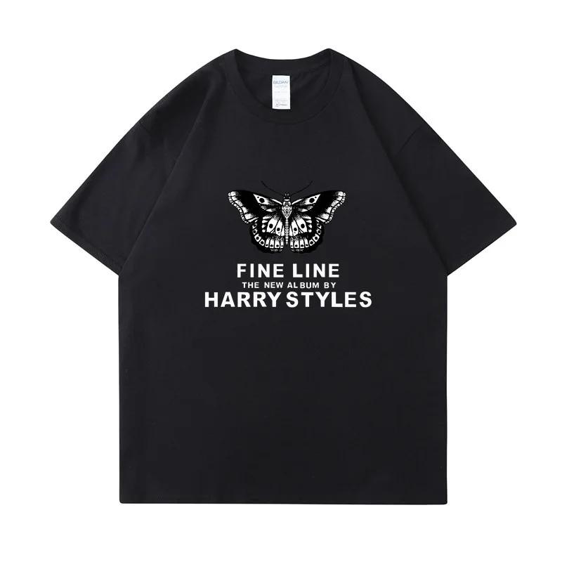 Harry Styles Women's Butterfly Printed T-shirt Summer Fashion Cotton Casual Top Women's Y2K Retro Street T-shirt Clothing