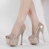 Fashion Liyke Elegant Women Wedding Banquet Shoes Sexy Peep Toe Crystal Rhinestone High Heels Party Stripper Shoes Ladies Platform Pumps