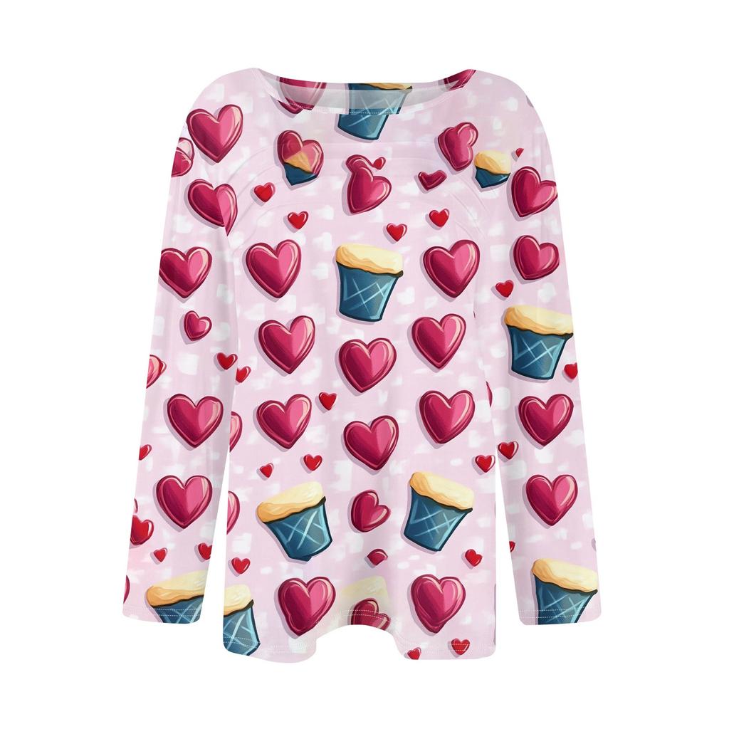 Женский свободный повседневный топ с круглым вырезом и длинными рукавами, модный топ