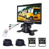 Hodozzy Backup Camera Kit with LCD Monitor and 2 Rearview IP68 18 IR Night and Cable for Parking or Caravan 7-inch Cameras, Waterproof, Vision, 4-Pin