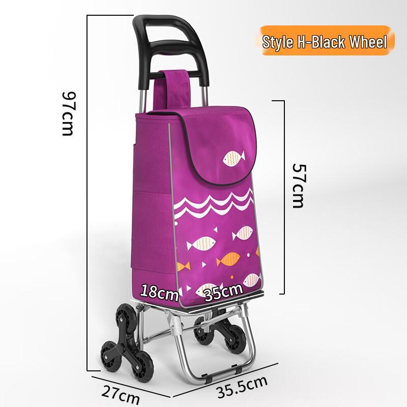 Складная тележка для покупок с колесами для подъема по лестнице