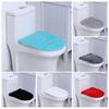 Solid Color Toilet Lid Cover Ultra Plush Elastic Band Non-Slip Material Washable Universal Fit Toilet