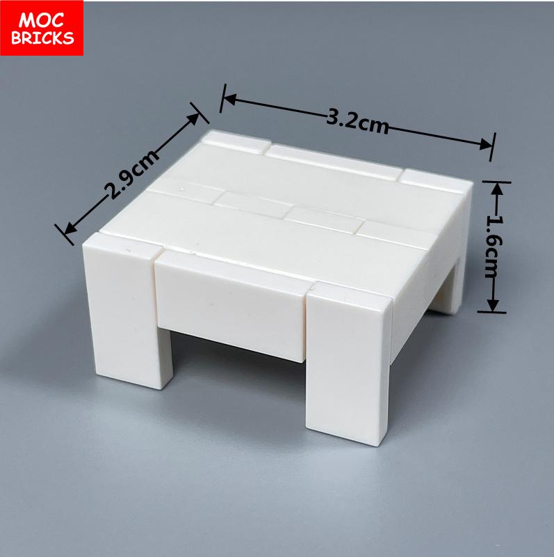 Non-Toxic Moc Bricks Window Fence Arch White Winter Snow Horse Figure City Architectural Church Accessories Children Christmas Toys