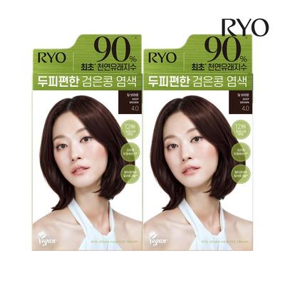 [НОВИНКА] Краска для волос Ryeo Scalp Comfort с черными бобами 4.0 Глубокий коричневый 120 г 2 шт.