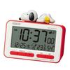 RHYTHM Snoopy Alarm Clock Digital Radio Clock 3D Figure Electronic Sound Alarm Thermometer Hygrometer Calendar Red X 12 X 8RZ235MS01 (Snooze Included)