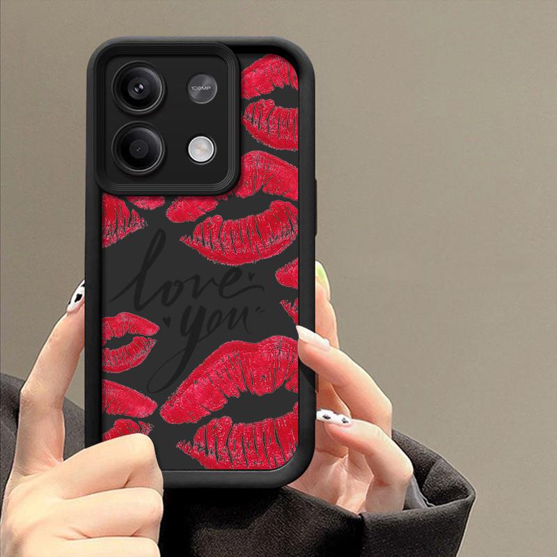 Для Xiaomi 14t 13t Poco X6 F6 X5 Pro Redmi Note 14 13 12 11 10 Pro Kiss Lips Pattern противоударный силиконовый мягкий защитный чехол для линз от падения