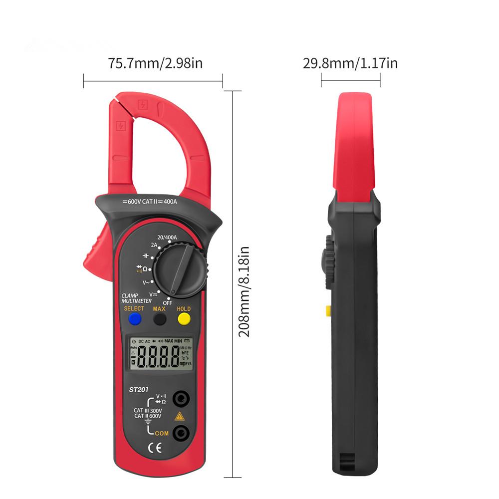 Ручной ЖК-цифровой токоизмерительные клещи Мультиметр AC DC Вольт Ампер Ом Емкость Тестер ABS