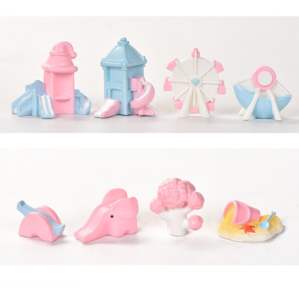 Colorful Resin Playground Ornaments Ferris Wheel Slide Trojan Shape Micro-landscape Gardening Diy Cake Decoration Accessories