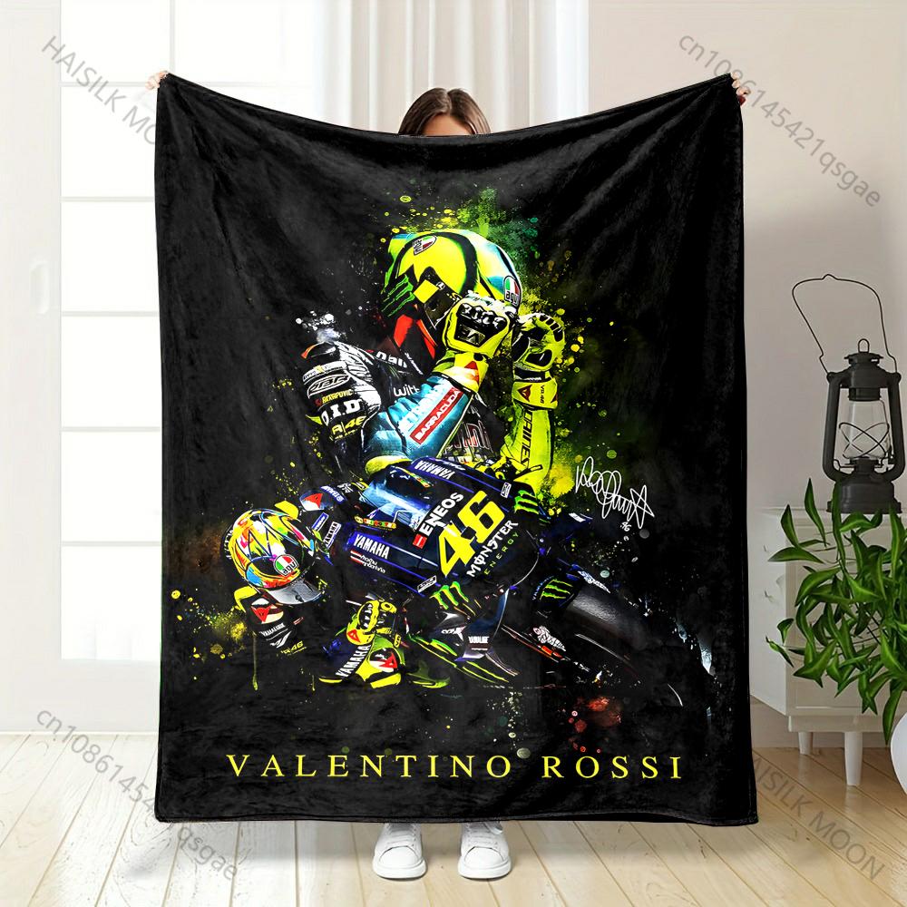Motorcycle racer cornering graffiti poster Print Blanket Warm Soft Fluffy s Adult Sofa Bed Throw Outdoor Travel Camping RV