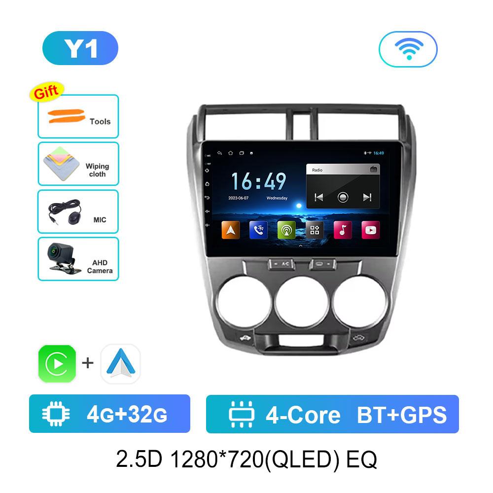 for Honda City 2008 - 2014 Android 14 Intelligent System Car Radio Multimedia Video Player 4G GPS Navi WiFi Split Screen