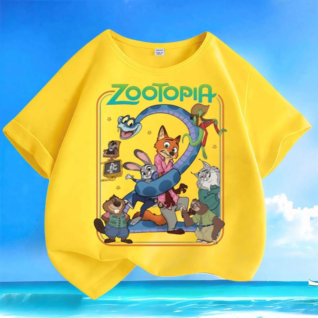 Summer TShirts for Boys and Girls Short Sleeve Round Neck Pure Cotton Loose with Cartoon Prints for Children and Babies