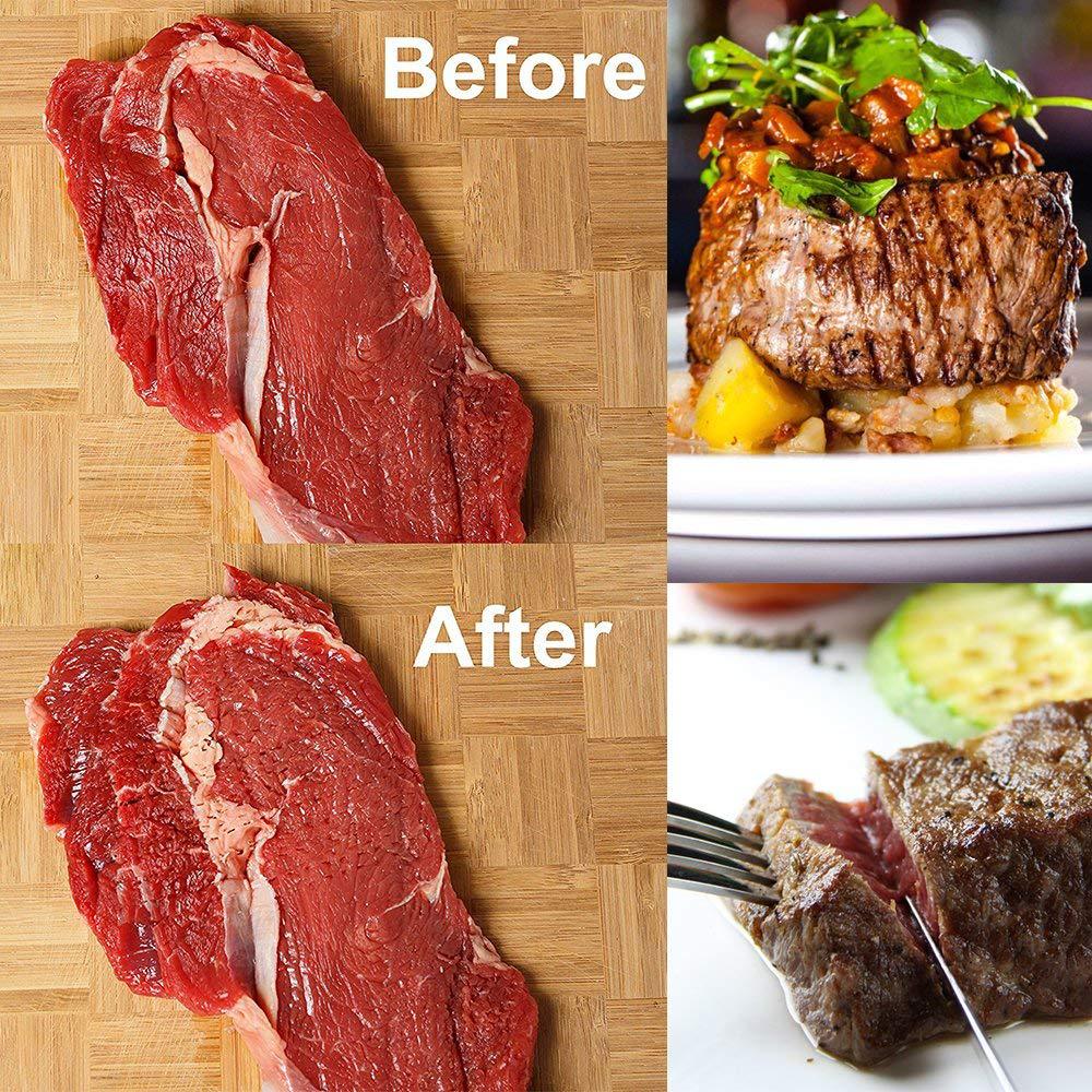 Meat Tenderizer with 48 Stainless Steel Needle Blades Meat Tenderizing and Marinate Tool Kitchen