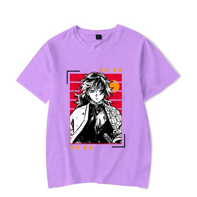 Hot Anime Tomioka Giyuu Printed T-shirts for Women Men Summer Tee Shirt Summer Casual Short Sleeve Round Neck Tops T-shirts