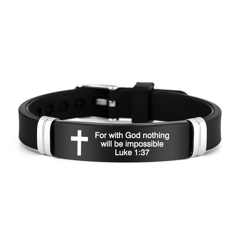 Silicone Material Family Friendship Bracelet ID Wristband Christian Bracelet  Christian Gifts
