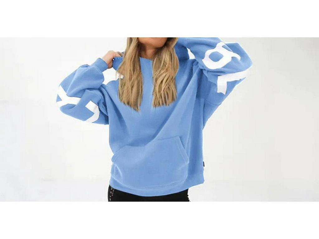 2024 Европейский и американский принт толстый длинный рукав свободный женский свитер с капюшоном