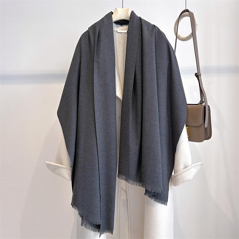 Luxury Winter Cashmere Scarf Women Solid Handkerchief Warm Pashmina Female Shawl Tassel Wrap Soft Pareo Bufanda Scarves Stole