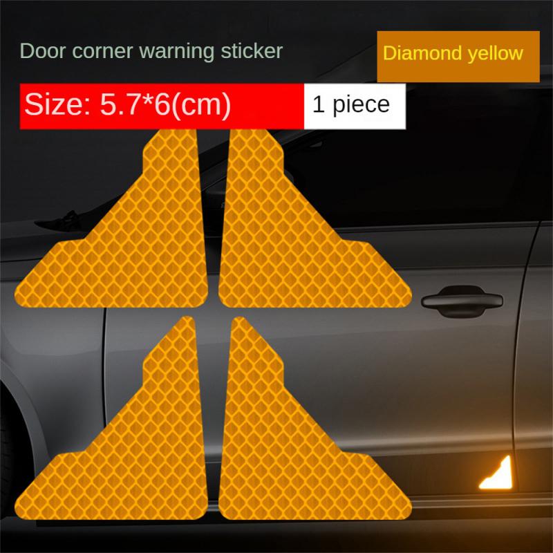 Светоотражающая наклейка на угол двери автомобиля, водонепроницаемая, защищающая от царапин и столкновений, предупреждающие наклейки, наклейки для защиты двери автомобиля