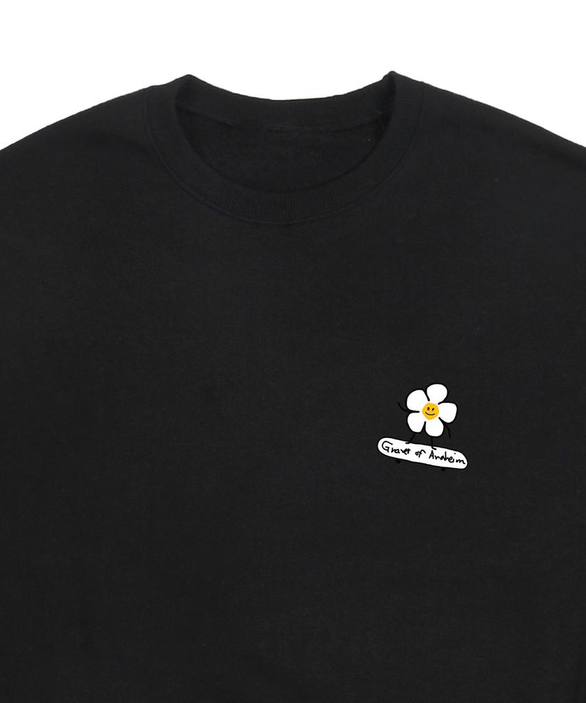 GRAVER [Unisex] Flowerboard Smile Sweatshirt_Black