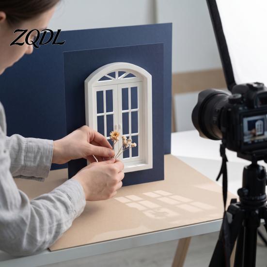 Studio Photo Props Window View Photography Prop, Paned Helper, Scene Background Frame Prop for Outdoor Pictures Travel Vacation Social Media